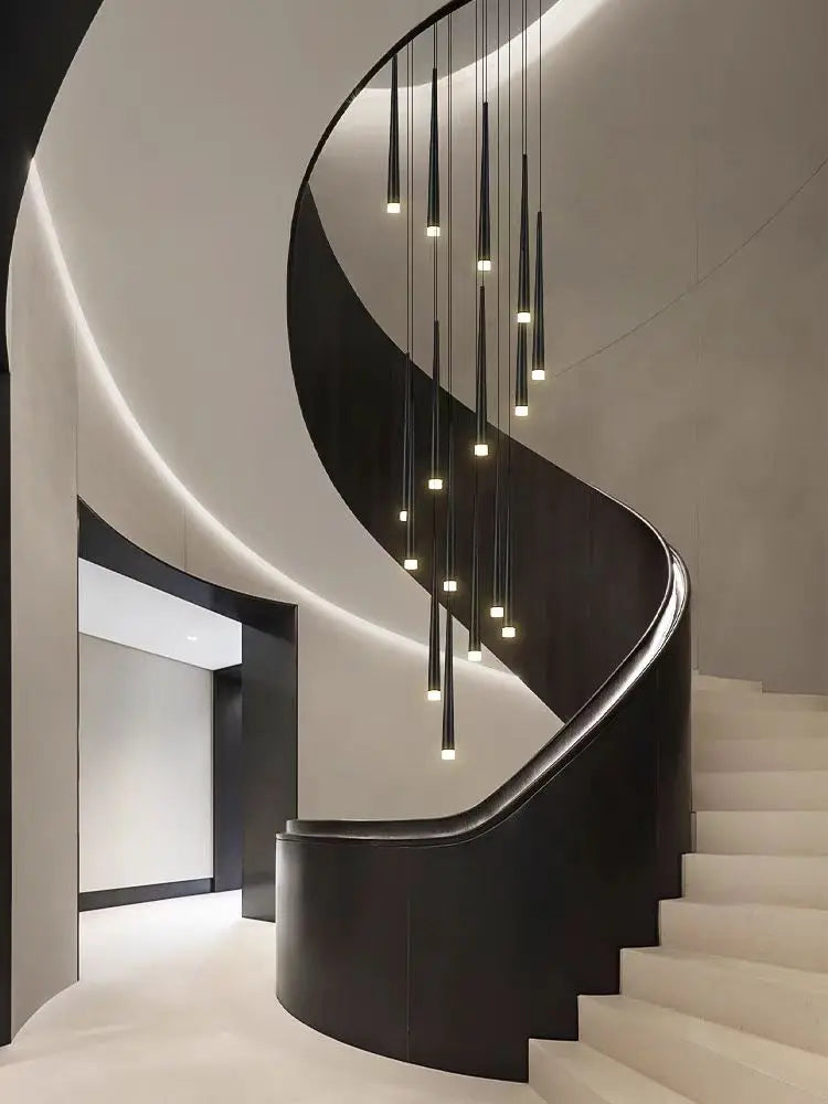 Modern Indoor Lighting Staircase Ceiling Living Room Pendant Long LED Pendent Lamp Bedroom Pendant Light Villa Chandelier