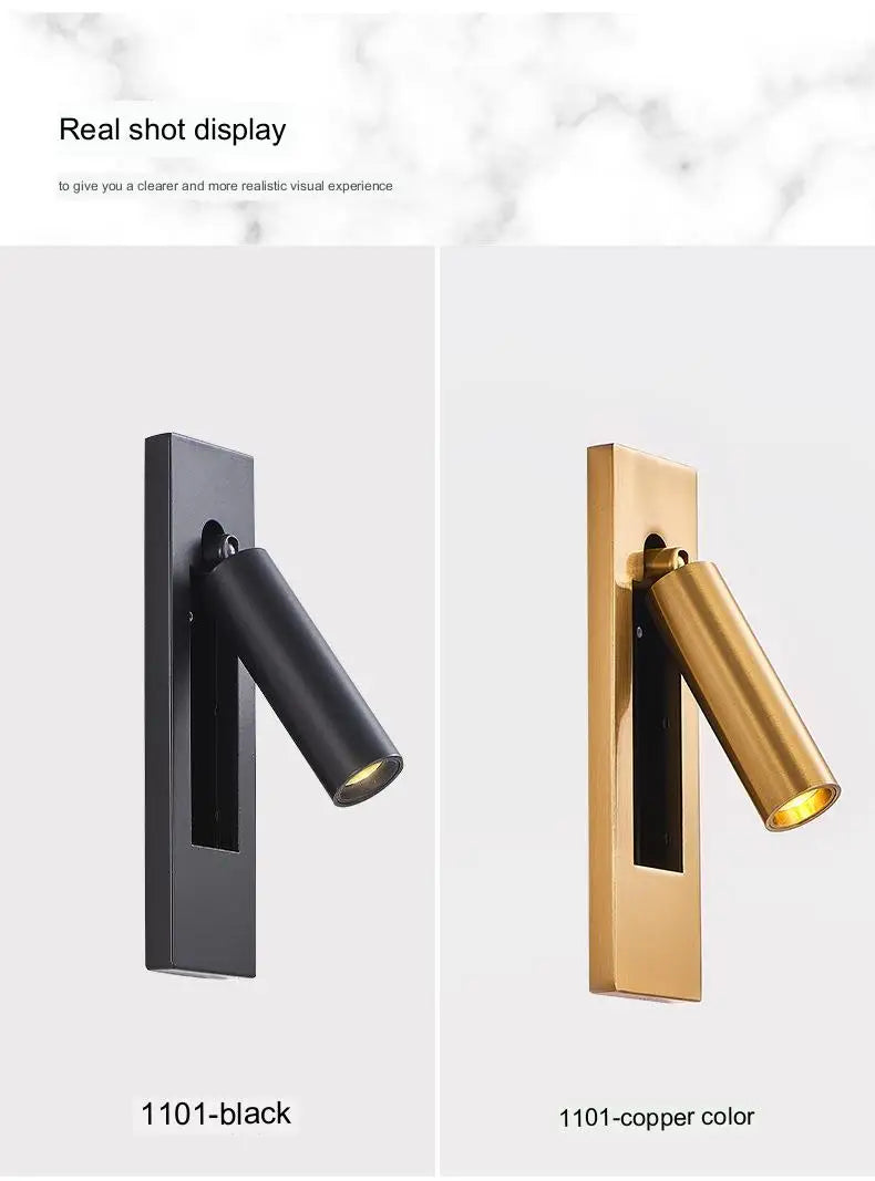 Indoor LED Wall Light Nordic Spot Lights For Bedroom Beside Living Room Hotel Modern Rotation Folding Headboard Reading Lights
