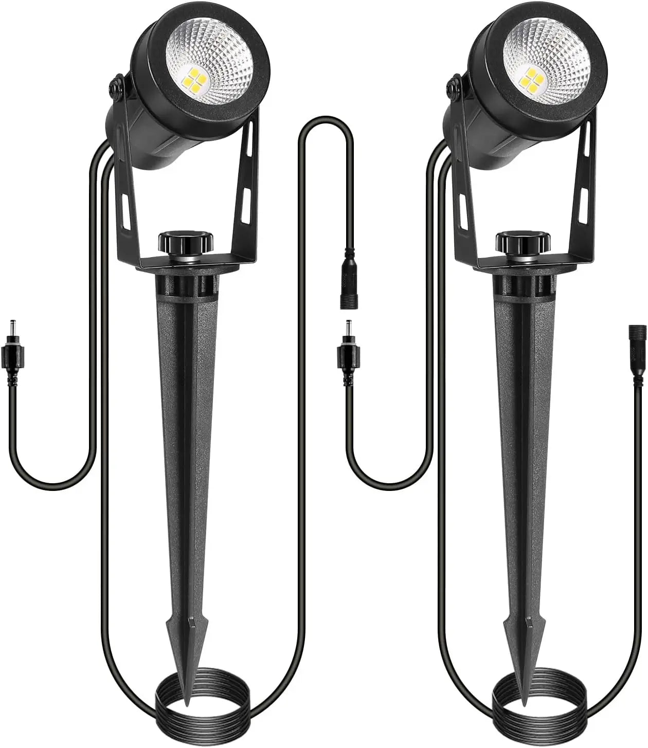Outdoor Landscape Lighting, 4-10 Pack LED Spot Lights with Transformers, 12V Low Voltage IP65 Waterproof Plug in Spotlight